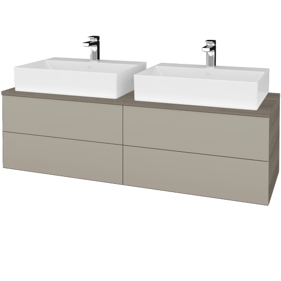 Umyvadlová skříňka MODULE SZZ4 140 umyvadlo Kube - D03 Cafe - M05 Béžová mat - Ne