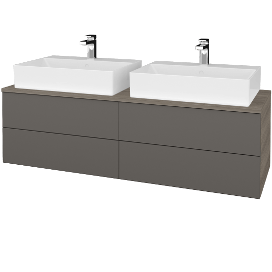 Umyvadlová skříňka MODULE SZZ4 140 umyvadlo Kube - D03 Cafe - N06 Lava - Ne