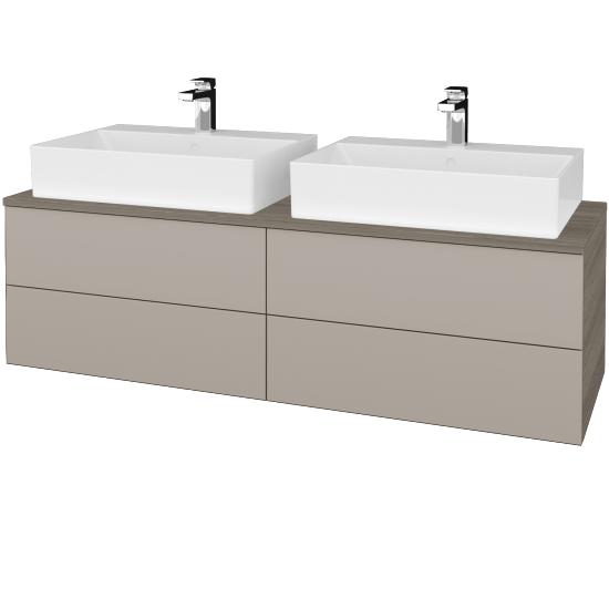 Umyvadlová skříňka MODULE SZZ4 140 umyvadlo Kube - D03 Cafe - N07 Stone - Ne