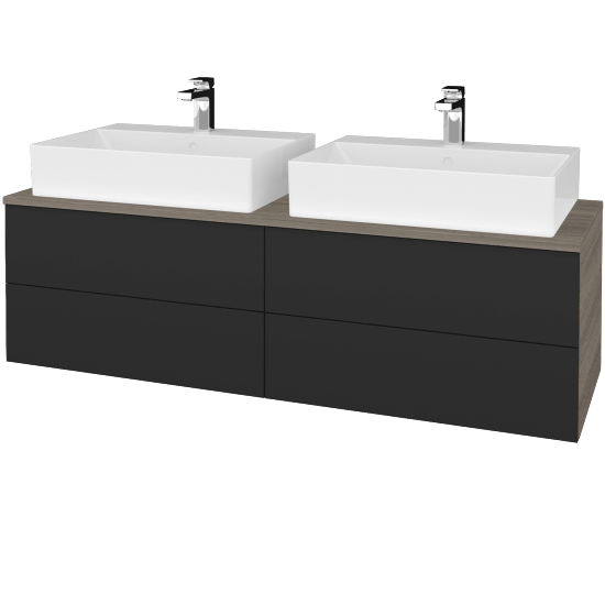 Umyvadlová skříňka MODULE SZZ4 140 umyvadlo Kube - D03 Cafe - N03 Graphite - Ne