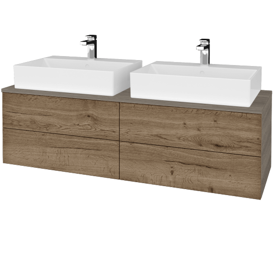 Umyvadlová skříňka MODULE SZZ4 140 umyvadlo Kube - D03 Cafe - D21 Tobacco - Ne