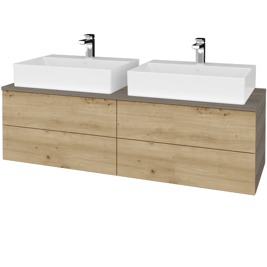 Umyvadlová skříňka MODULE SZZ4 140 umyvadlo Kube - D03 Cafe - D22 Karamel - Ne