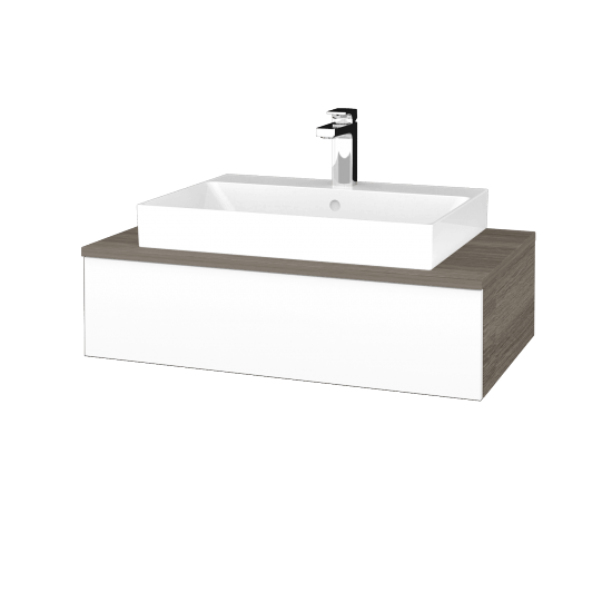 Umyvadlová skříňka MODULE SZZ 80 (umyvadlo Glance)  - D03 Cafe - M01 Bílá mat - Ne