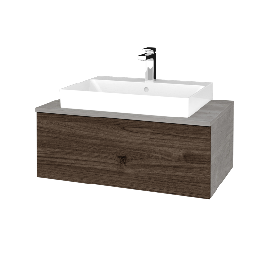 Umyvadlová skříňka MODULE SZZ1 80 (umyvadlo Glance)  - D01 Beton - D25 Teak - Ne
