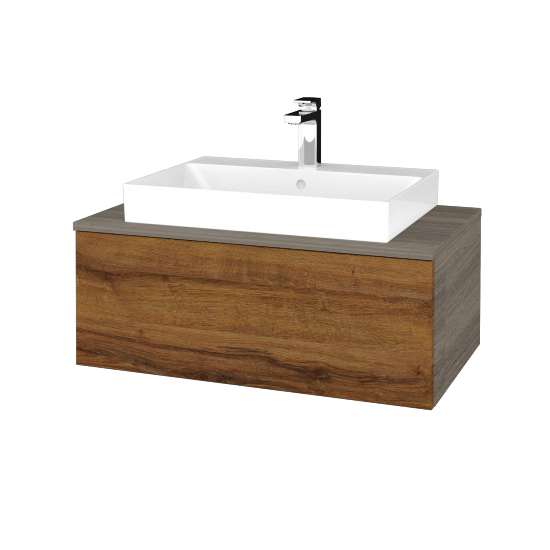 Umyvadlová skříňka MODULE SZZ1 80 (umyvadlo Glance)  - D03 Cafe - D27 Cognac - Ne