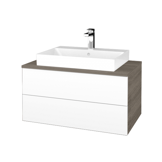 Kúpeľňová skrinka MODULE SZZ2 80 umývadlo Glance - D03 Cafe - L01 Biela vysoký lesk - Nie