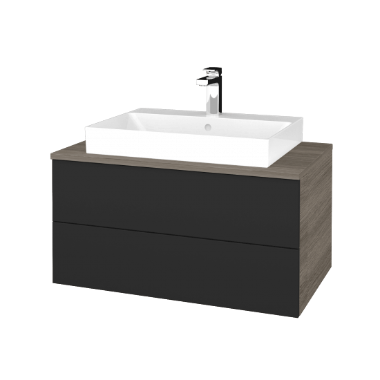 Umyvadlová skříňka MODULE SZZ2 80 (umyvadlo Glance)  - D03 Cafe - N03 Graphite - Ne