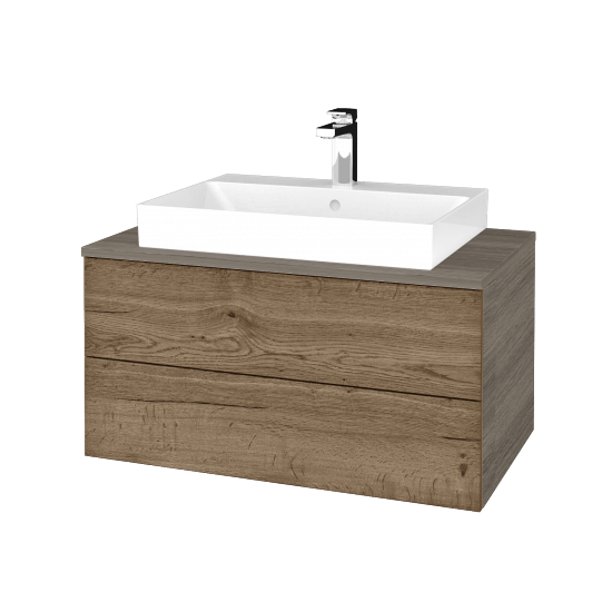 Umyvadlová skříňka MODULE SZZ2 80 (umyvadlo Glance)  - D03 Cafe - D21 Tobacco - Ne