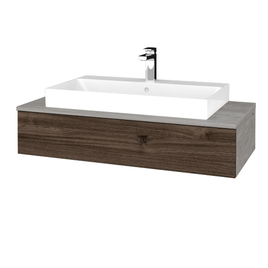 Umyvadlová skříňka MODULE SZZ 100 (umyvadlo Glance)  - D01 Beton - D25 Teak - Ne