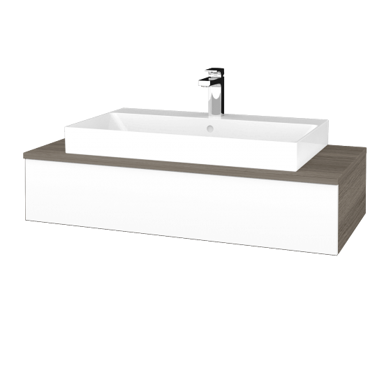 Umyvadlová skříňka MODULE SZZ 100 (umyvadlo Glance)  - D03 Cafe - M01 Bílá mat - Ne