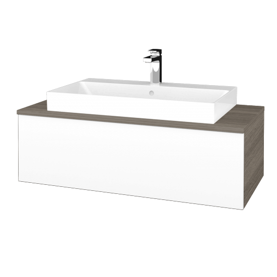 Kúpeľňová skrinka MODULE SZZ1 100 umývadlo Glance - D03 Cafe - L01 Biela vysoký lesk - Nie