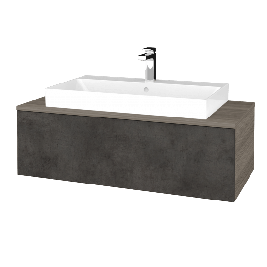 Umyvadlová skříňka MODULE SZZ1 100 (umyvadlo Glance)  - D03 Cafe - D16 Beton tmavý - Ne