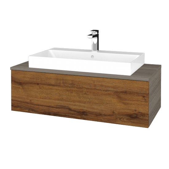 Umyvadlová skříňka MODULE SZZ1 100 (umyvadlo Glance)  - D03 Cafe - D27 Cognac - Ne