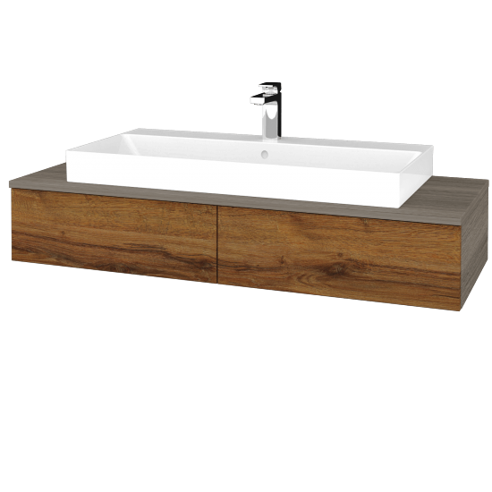 Umyvadlová skříňka MODULE SZZ2 120 (umyvadlo Glance)  - D03 Cafe - D27 Cognac - Ne