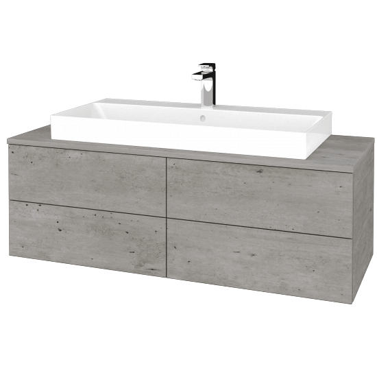 Umyvadlová skříňka MODULE SZZ4 120 umyvadlo Glance - D01 Beton - D01 Beton