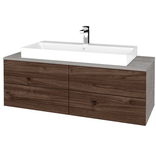 Umyvadlová skříňka MODULE SZZ4 120 umyvadlo Glance - D01 Beton - D25 Teak - Ne
