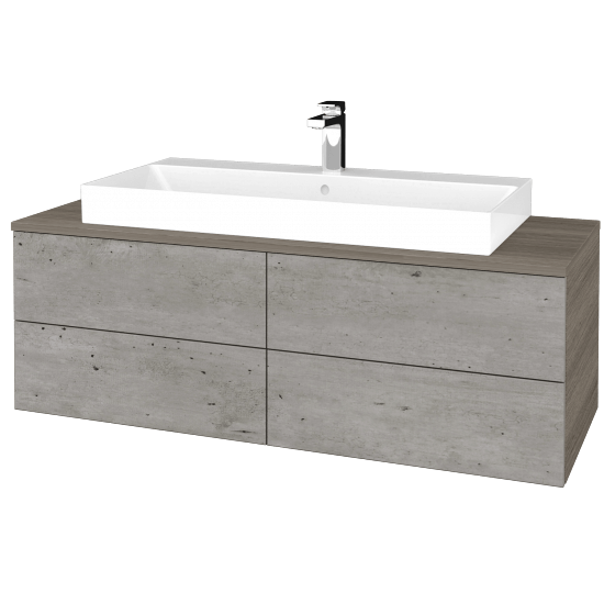 Umyvadlová skříňka MODULE SZZ4 120 umyvadlo Glance - D03 Cafe - D01 Beton - Ne