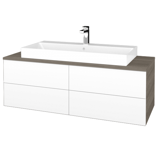 Umyvadlová skříňka MODULE SZZ4 120 umyvadlo Glance - D03 Cafe - M01 Bílá mat - Ne