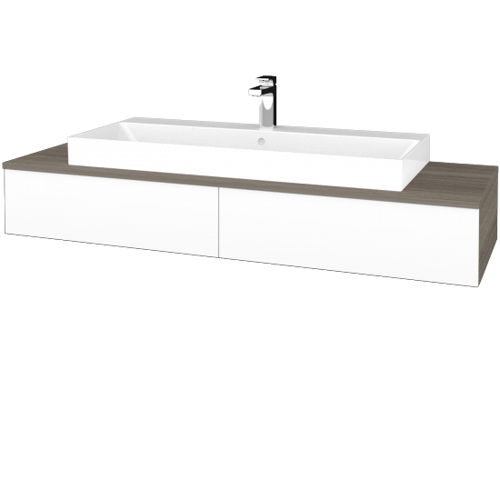 Umyvadlová skříňka MODULE SZZ2 140 (umyvadlo Glance) umyvadlo Glance - D03 Cafe - M01 Bílá mat - Ne