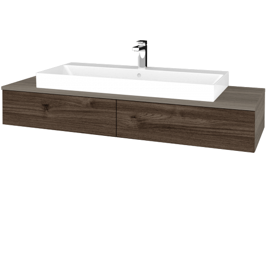 Umyvadlová skříňka MODULE SZZ2 140 (umyvadlo Glance) umyvadlo Glance - D03 Cafe - D25 Teak - Ne