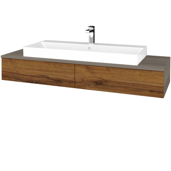 Umyvadlová skříňka MODULE SZZ2 140 (umyvadlo Glance) umyvadlo Glance - D03 Cafe - D27 Cognac - Ne