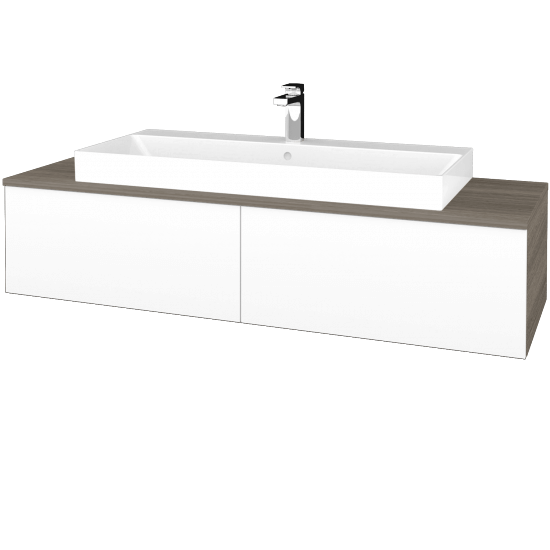 Umyvadlová skříňka MODULE SZZ12 140 (umyvadlo Glance)  - D03 Cafe - M01 Bílá mat - Ne