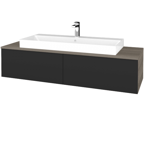 Umyvadlová skříňka MODULE SZZ12 140 (umyvadlo Glance)  - D03 Cafe - N03 Graphite - Ne