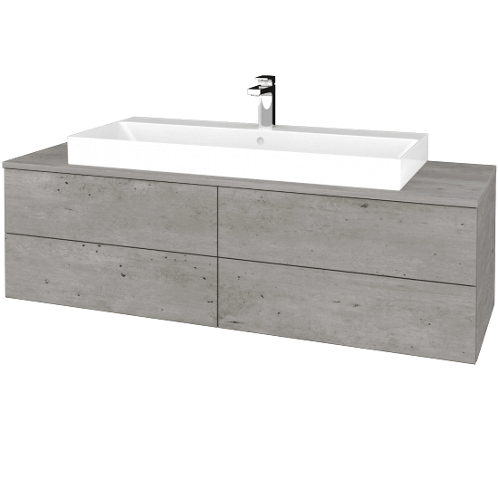 Umyvadlová skříňka MODULE SZZ4 140 umyvadlo Glance - D01 Beton - D01 Beton