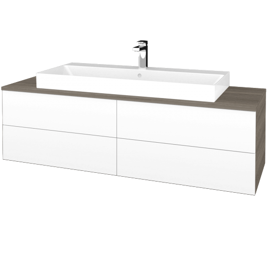 Umyvadlová skříňka MODULE SZZ4 140 umyvadlo Glance - D03 Cafe - M01 Bílá mat - Ne
