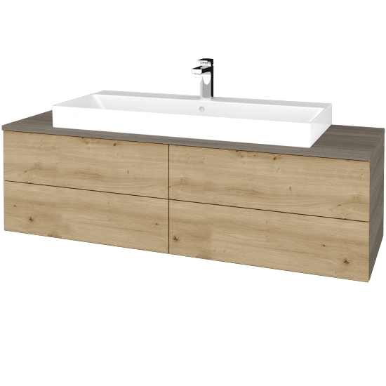 Umyvadlová skříňka MODULE SZZ4 140 umyvadlo Glance - D03 Cafe - D22 Karamel - Ne