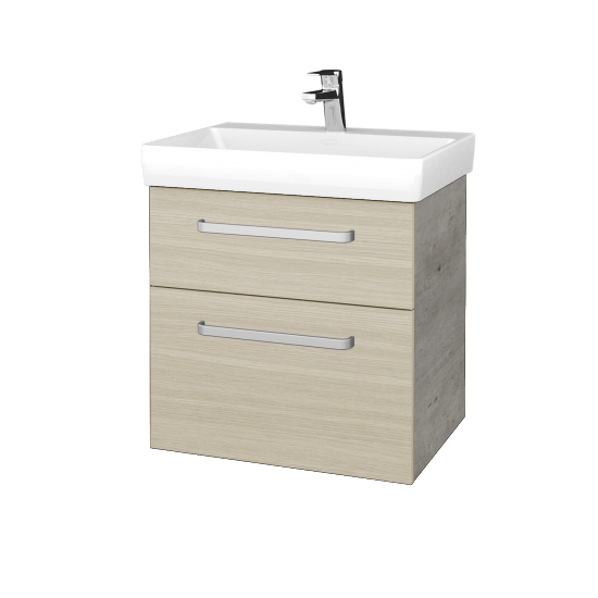 Umyvadlová skříňka PROJECT SZZ2 60  - D01 Beton - Úchytka T01 - D04 Dub