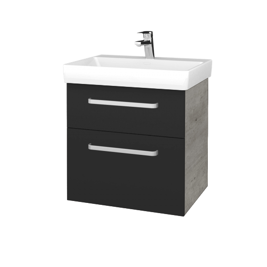 Umyvadlová skříňka PROJECT SZZ2 60  - D01 Beton - Úchytka T01 - N03 Graphite