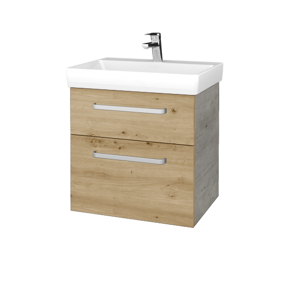 Umyvadlová skříňka PROJECT SZZ2 60  - D01 Beton - Úchytka T01 - D22 Karamel