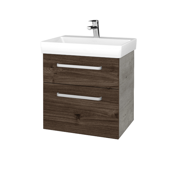 Umyvadlová skříňka PROJECT SZZ2 60  - D01 Beton - Úchytka T01 - D25 Teak