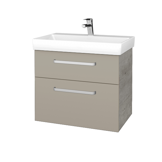 Umyvadlová skříňka PROJECT SZZ2 70  - D01 Beton - Úchytka T01 - L04 Béžová vysoký lesk