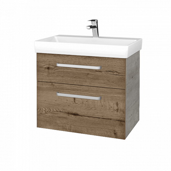 Umyvadlová skříňka PROJECT SZZ2 70  - D01 Beton - Úchytka T01 - D21 Tobacco