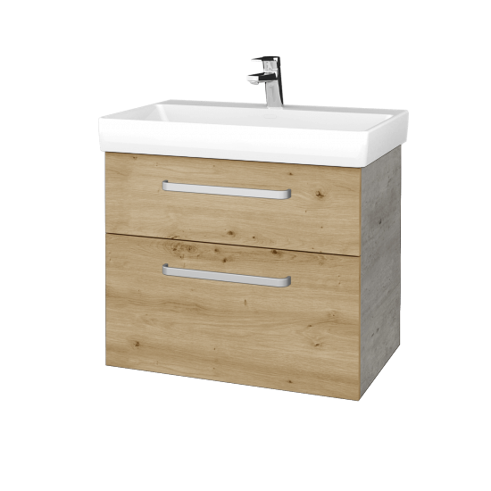 Umyvadlová skříňka PROJECT SZZ2 70  - D01 Beton - Úchytka T01 - D22 Karamel