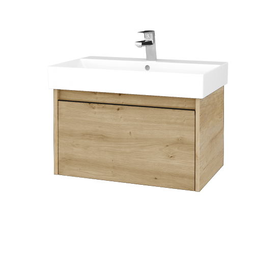 Umyvadlová skříňka BONO SZZ 70 (umyvadlo Glance)  - D15 Nebraska - Úchytka T33 - černá mat - D22 Karamel