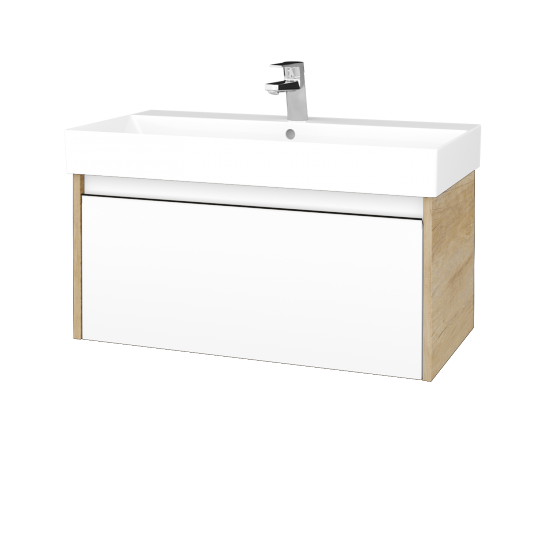 Umyvadlová skříňka BONO SZZ 85 (umyvadlo Glance)  - D15 Nebraska - N01 Bílá lesk