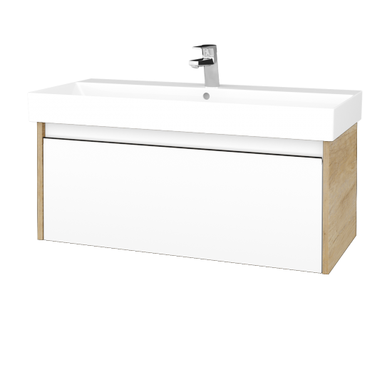 Umyvadlová skříňka BONO SZZ 100 (umyvadlo Glance)  - D15 Nebraska - N01 Bílá lesk