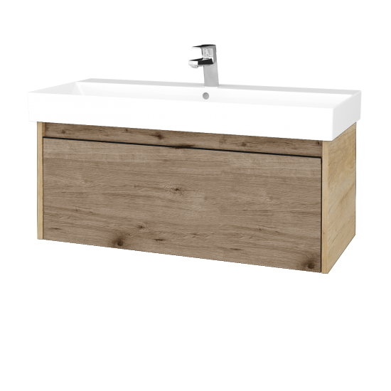 Umyvadlová skříňka BONO SZZ 100 (umyvadlo Glance)  - D15 Nebraska - Úchytka T33 - černá mat - D23 Herkules