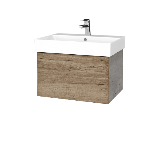 Umyvadlová skříňka VARIANTE SZZ 60 umyvadlo Glance - D01 Beton - D21 Tobacco