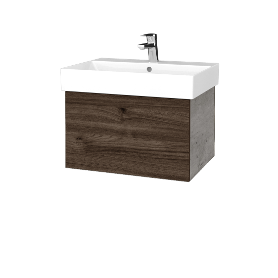 Umyvadlová skříňka VARIANTE SZZ 60 umyvadlo Glance - D01 Beton - D25 Teak