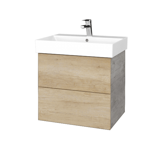 Umyvadlová skříňka VARIANTE SZZ2 60 umyvadlo Glance - D01 Beton - D15 Nebraska