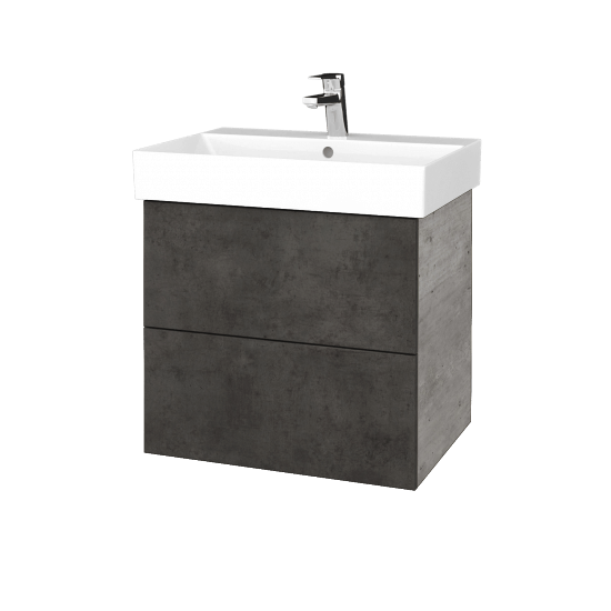 Umyvadlová skříňka VARIANTE SZZ2 60 umyvadlo Glance - D01 Beton - D16 Beton tmavý