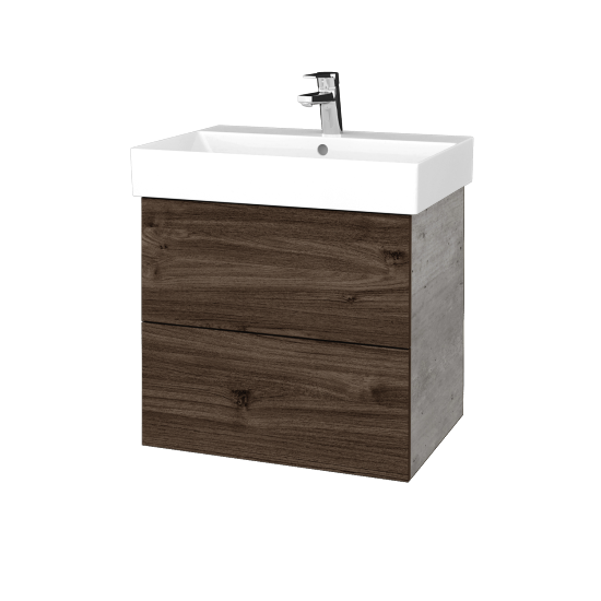 Umyvadlová skříňka VARIANTE SZZ2 60 umyvadlo Glance - D01 Beton - D25 Teak