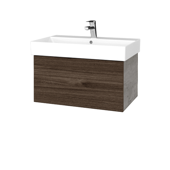 Umyvadlová skříňka VARIANTE SZZ 70 umyvadlo Glance - D01 Beton - D25 Teak