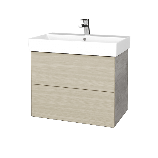 Umyvadlová skříňka VARIANTE SZZ2 70 umyvadlo Glance - D01 Beton - D04 Dub
