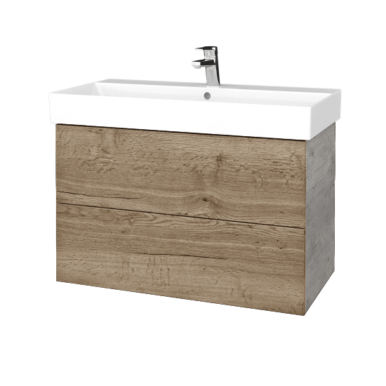 Umyvadlová skříňka VARIANTE SZZ2 85 umyvadlo Glance - D01 Beton - D21 Tobacco