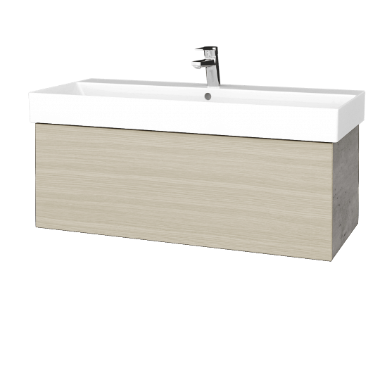 Umyvadlová skříňka VARIANTE SZZ 100 umyvadlo Glance - D01 Beton - D04 Dub
